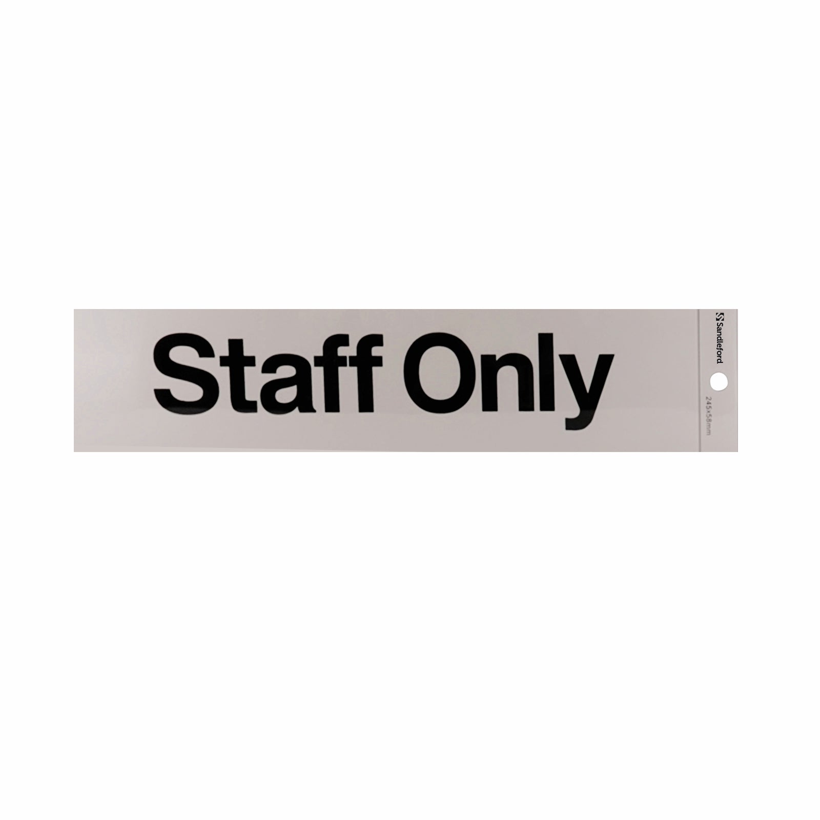 Sandleford 245 x 58mm Staff Only Silver Self Adhesive Sign