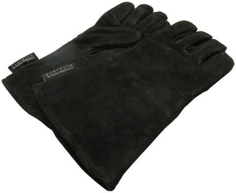 Everdure by Heston Blumenthal Heat Resistant Gloves - Black Leather - L/XL Size - Velcro Fastening - HBGLOVELX