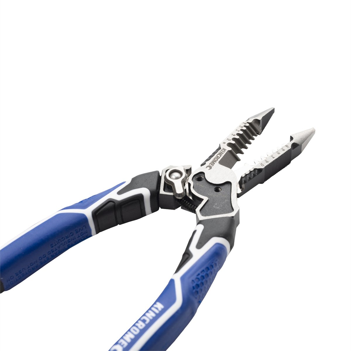 Kincrome 200mm Chrome Vanadium Steel 6 in 1 Pliers and Wire Stripper Blue