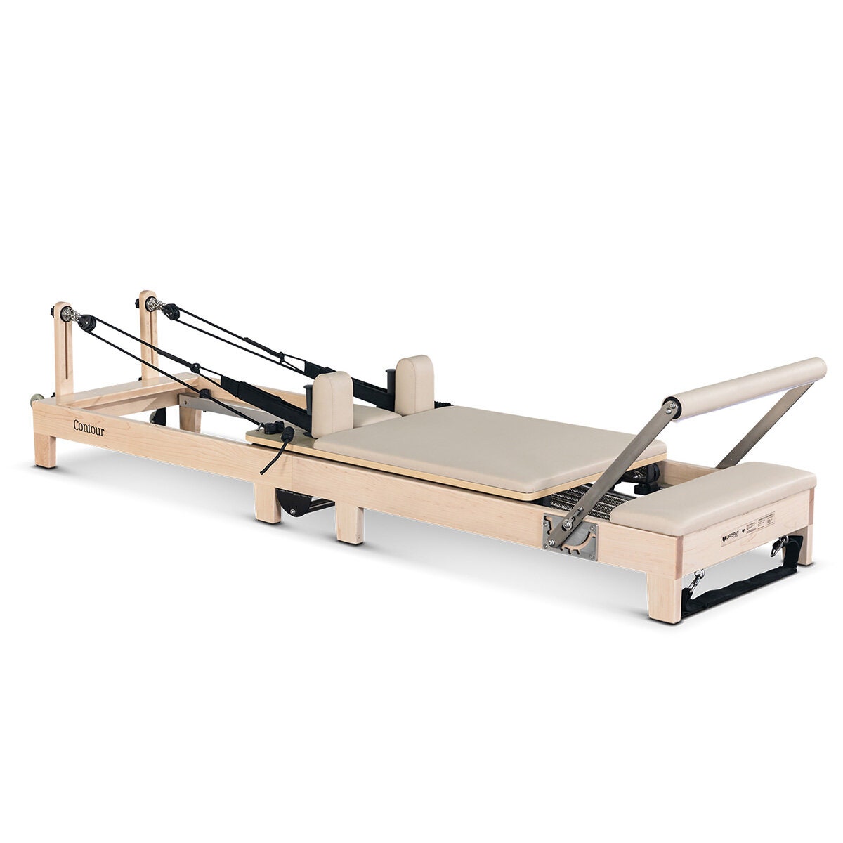 Lifespan Fitness Contour 2 folding wood Pilates reformer set - wooden frame - beige accents - LFRF-CONTFLD2B