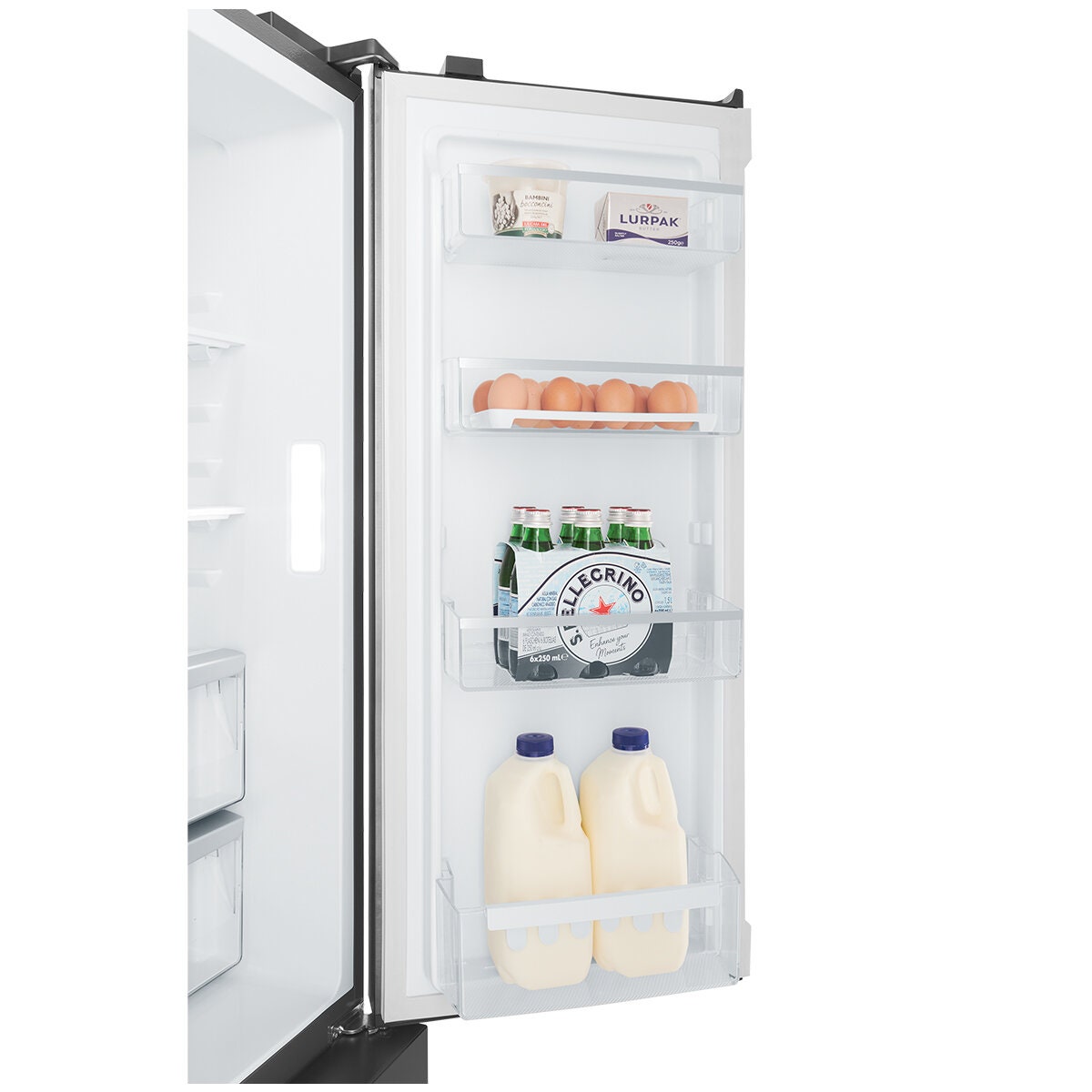 Westinghouse 564L Plumbed Quad French Door Fridge - Matte Black, Water Dispenser, Auto Icemaker - WQE5650BA