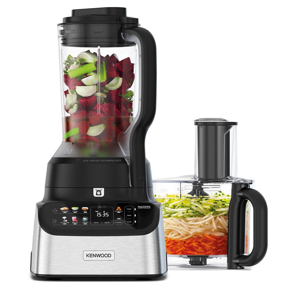 Kenwood MultiPro One Touch food processor and blender - 1000W, EasyWeigh scales, ice crush - FDM73480SS