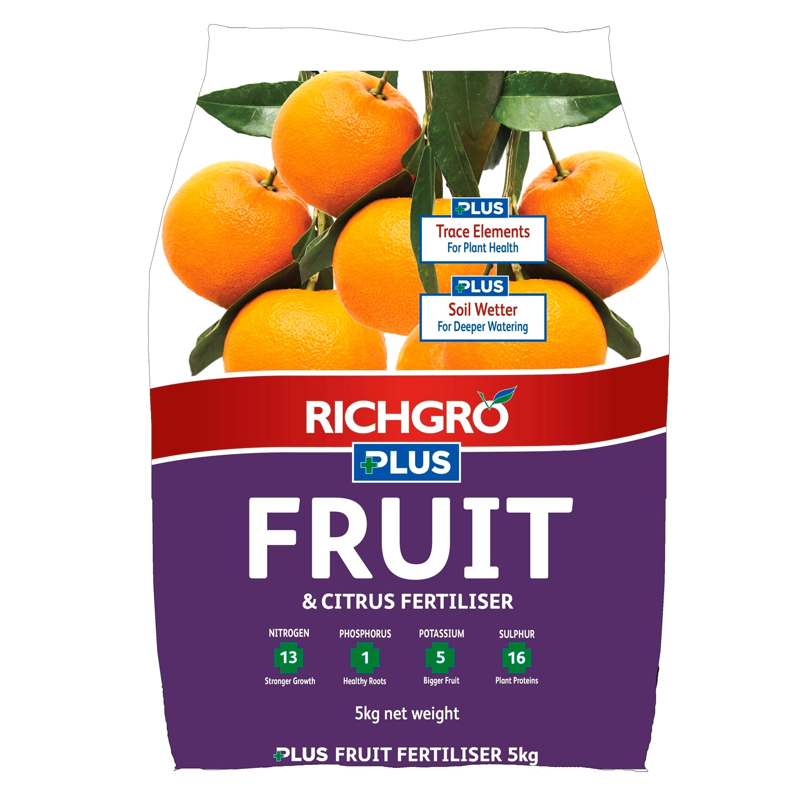 Richgro Plus Fruit & Citrus Fertiliser 5kg, Added Wetting Agent & Trace Elements