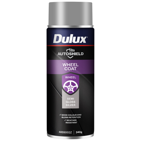 Dulux Autoshield 340g Silver Wheel Coat Spray Paint, Durable Automotive Wheel Finish