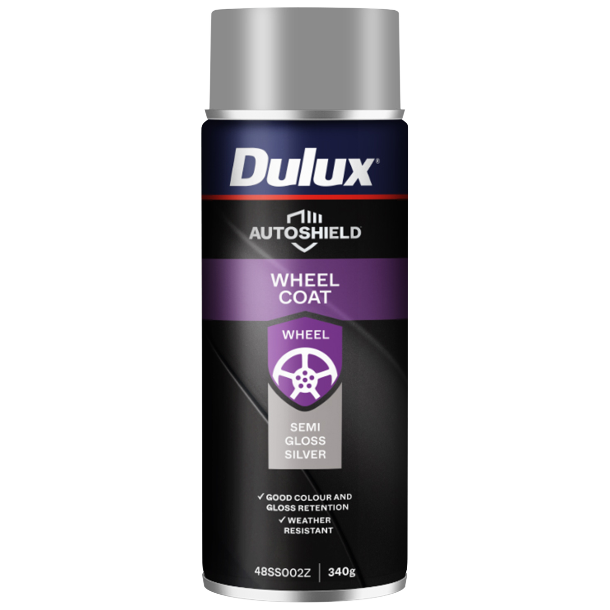 Dulux Autoshield 340g Silver Wheel Coat Spray Paint, Durable Automotive Wheel Finish