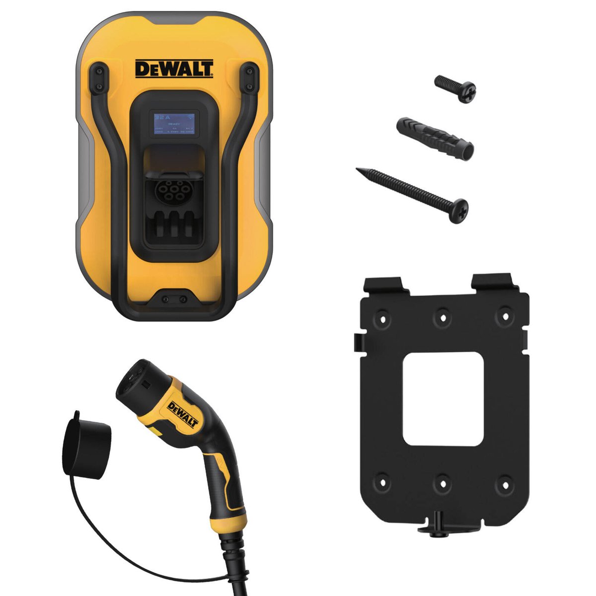 DeWALT Smart IP65 7kW 32A Type 2 EV Charger with 5m Cable EV200D-32W-7C