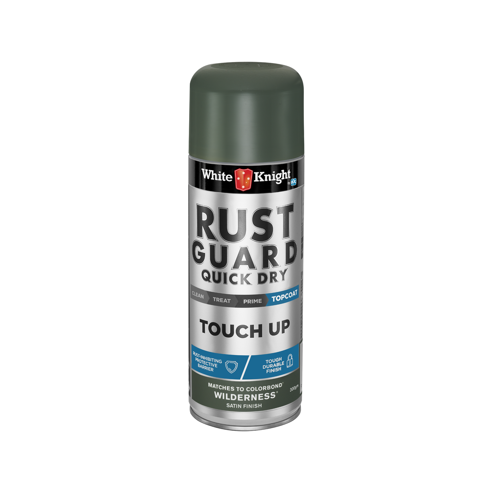 White Knight Rust Guard Touch Up Spray Paint 300g Wilderness Satin