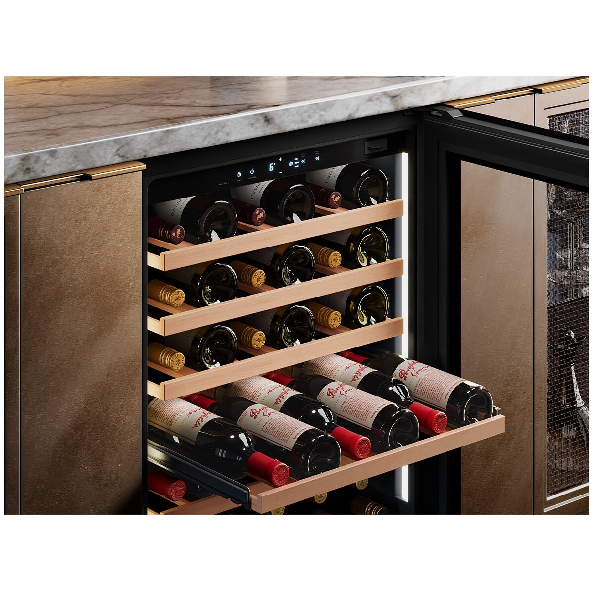 Vintec 41 Bottle Single Zone Wine Fridge - UV-Resistant Glass Door, Inverter Compressor - VWS820SCB-X