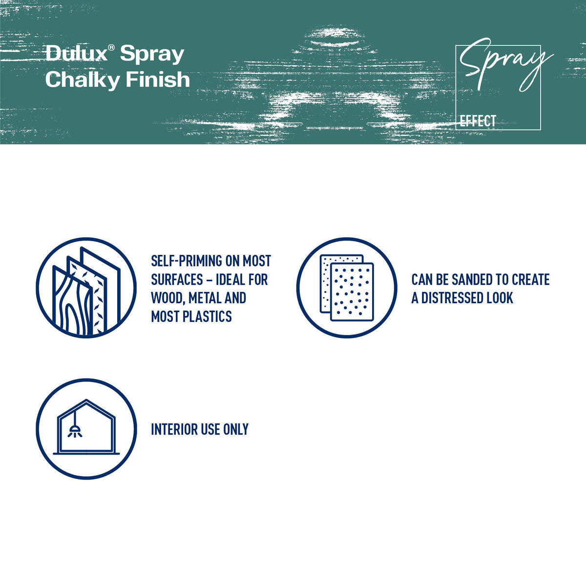 Dulux Chalky 340g Surf Green Spray Paint, Matte Chalk Finish for Furniture & Decor
