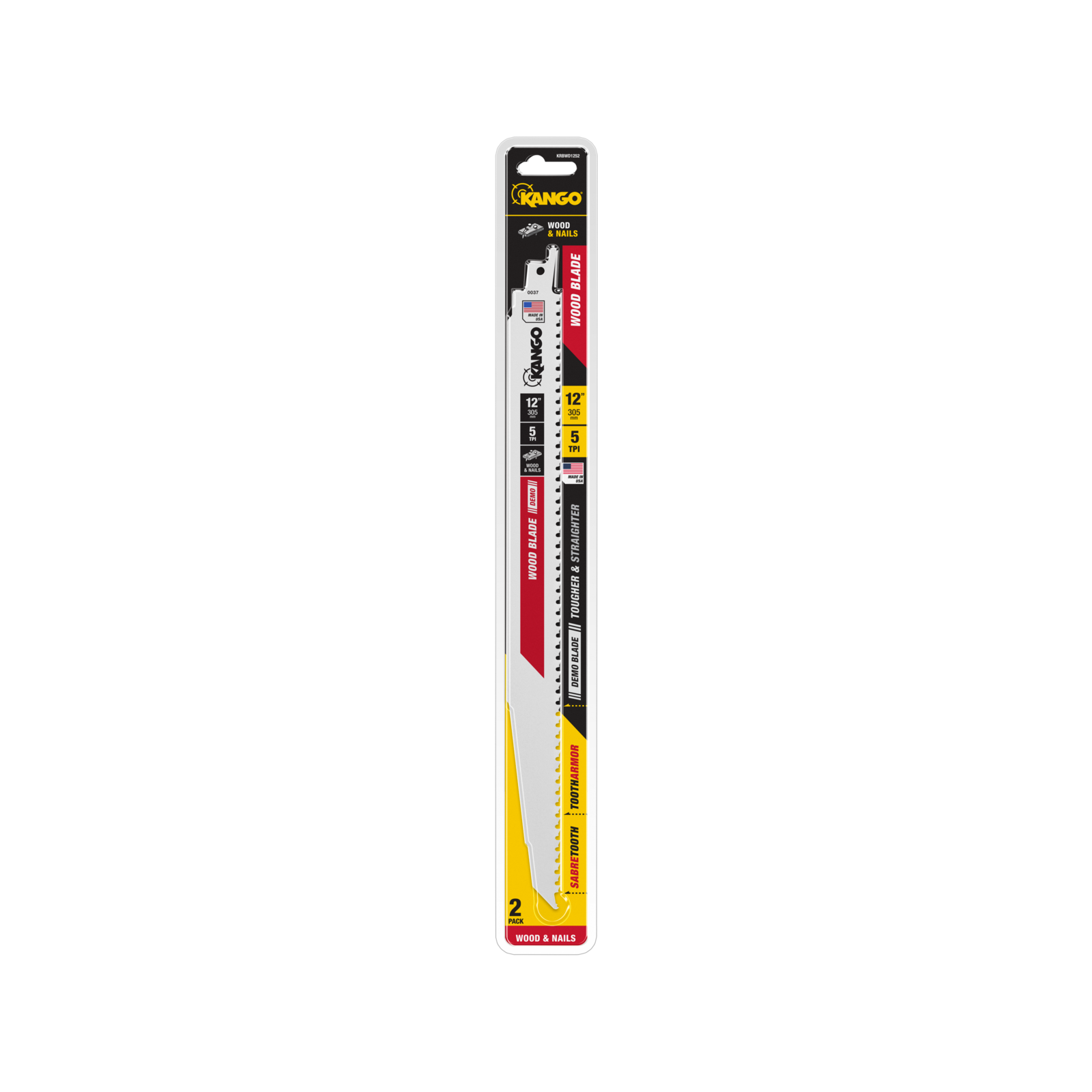 Kango 12" 5 TPI Wood Demo Reciprocating Saw Blades - 2 Pack