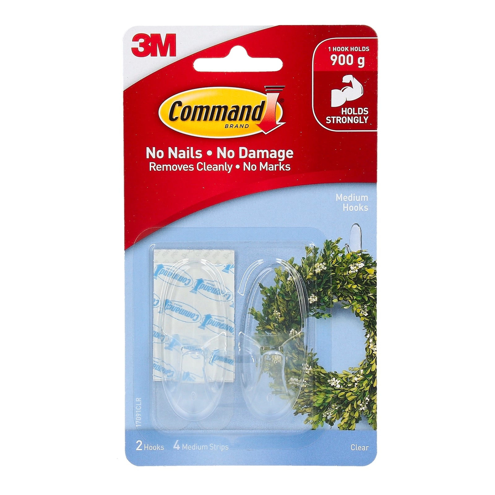 Command Medium Clear Adhesive Wall Hooks - 2 Pack, Damage-Free