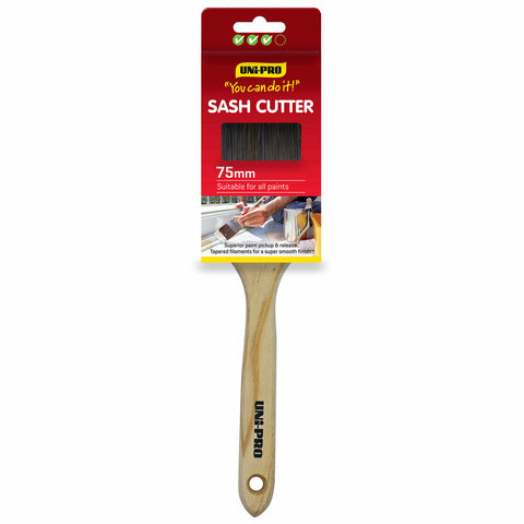 Uni-Pro 75mm You Can Do It Sash Cutter Paint Brush, Timber Handle