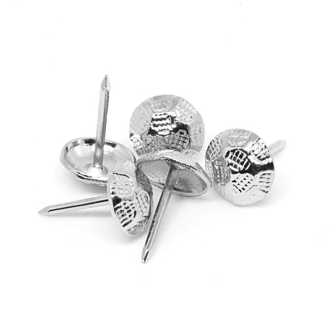 Pinnacle Nickel Plated Hammer Head Upholstery Nails - 50 Pack