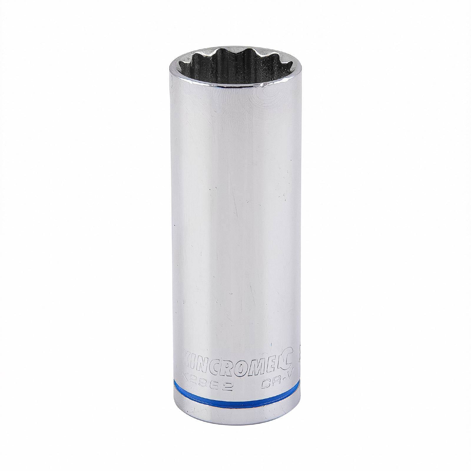Kincrome 21mm 1/2" Drive Deep Socket, Chrome Vanadium Steel, 12 Point, Rust Resistant