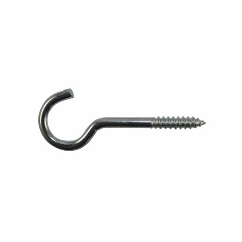 Everhang 26 x 6.2mm Steel Round Screw Hook 6 Pack Zinc Plated