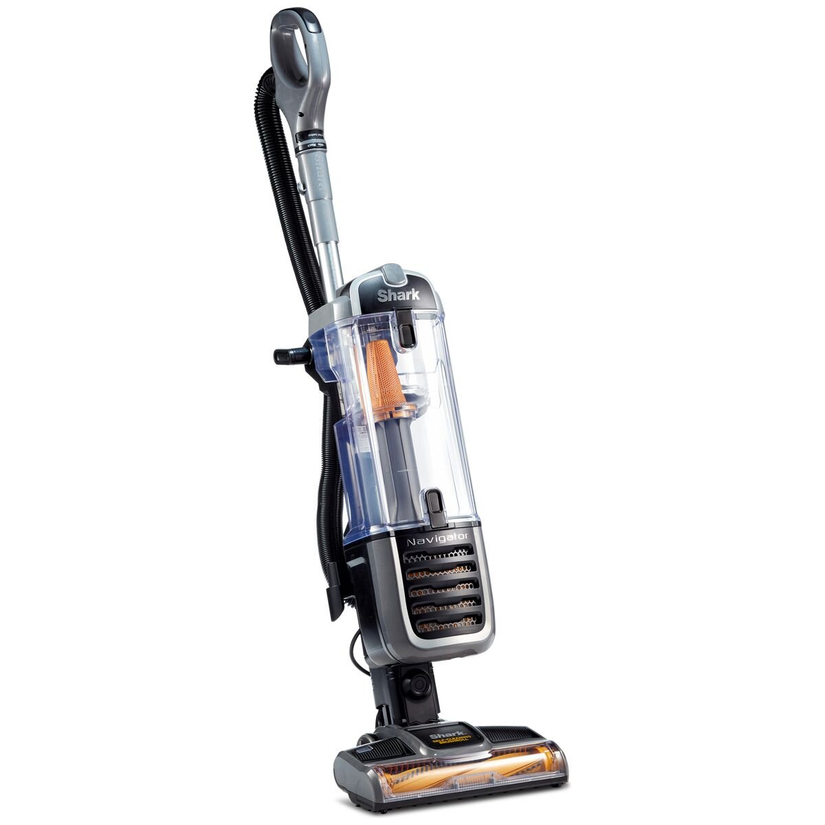 Shark Navigator Self-Cleaning Brushroll Pet Upright Vacuum - 1.6L Dust Cup, 3.6m Hose, Grey and Yellow - ZU62