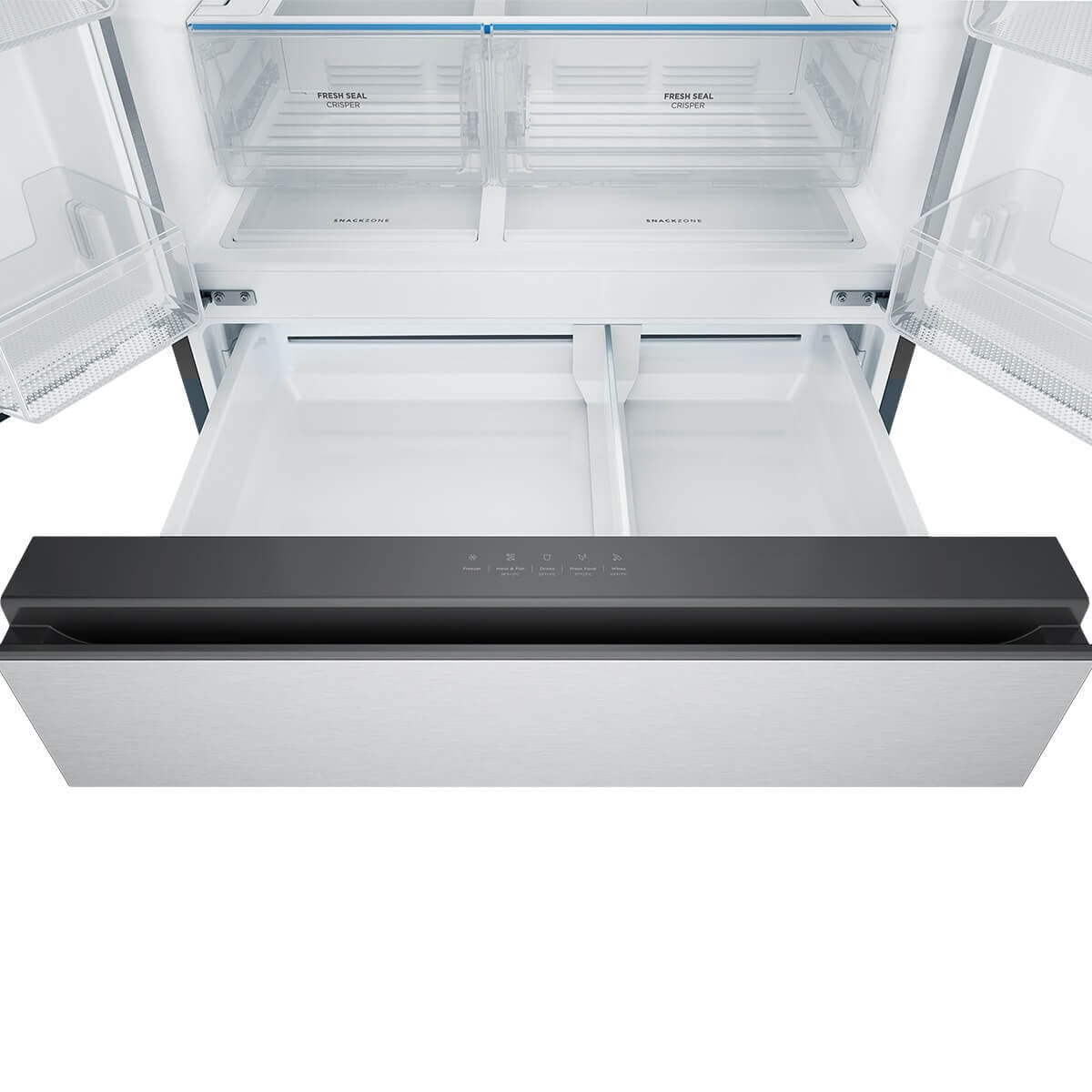 Westinghouse French Door Fridge - Stainless Steel, SnackZone, Hidden Water Dispenser, Icemaker - WHE6351SA