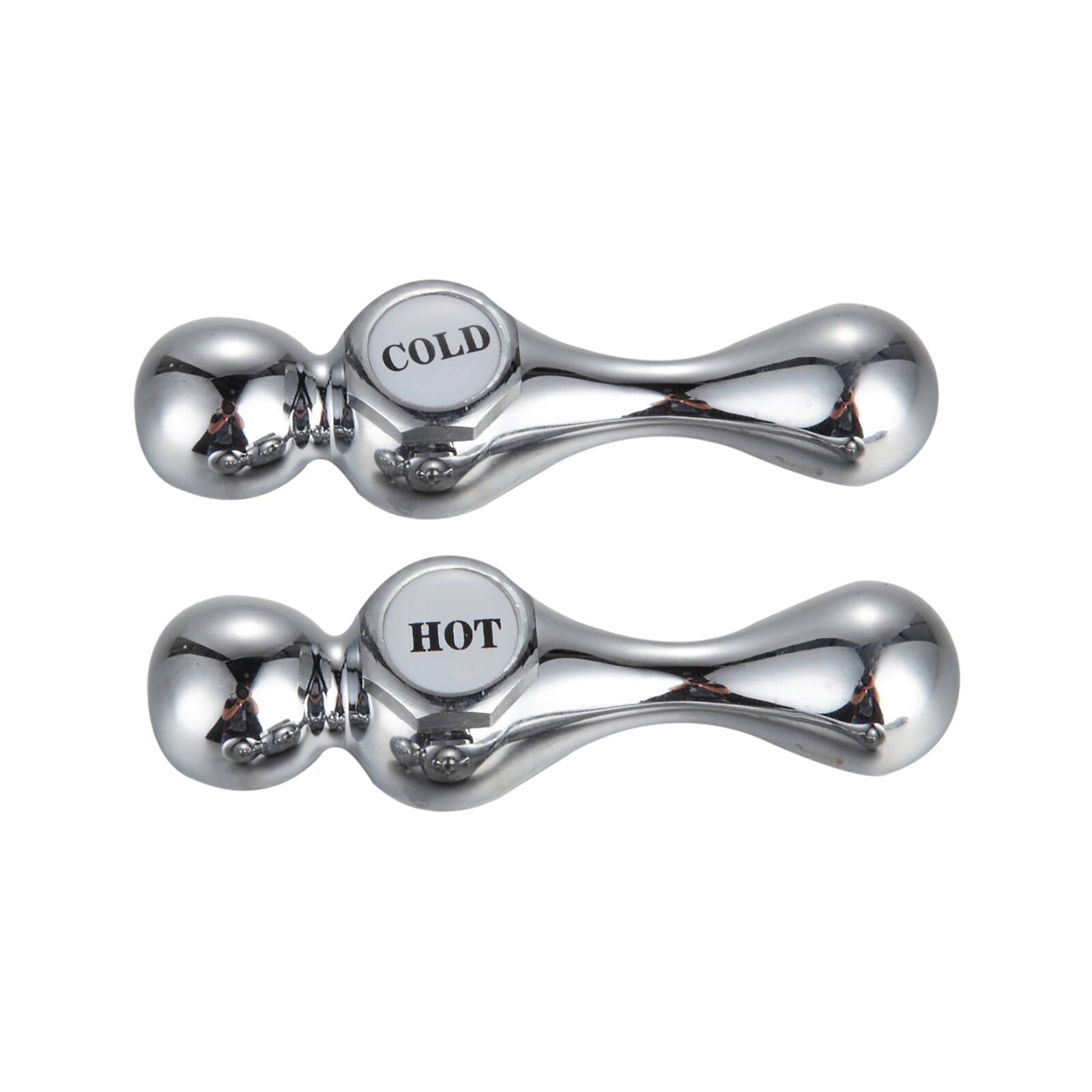 Shaw & Mason Chrome Lever Handles - Brass, Pair