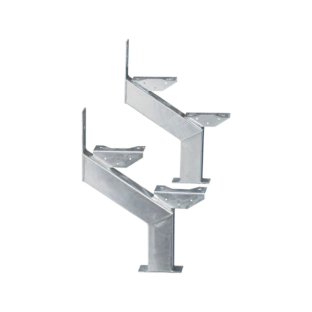 Galintel 2 Tread Galvanised Steel Dual Stair Stringer - 2 Pack