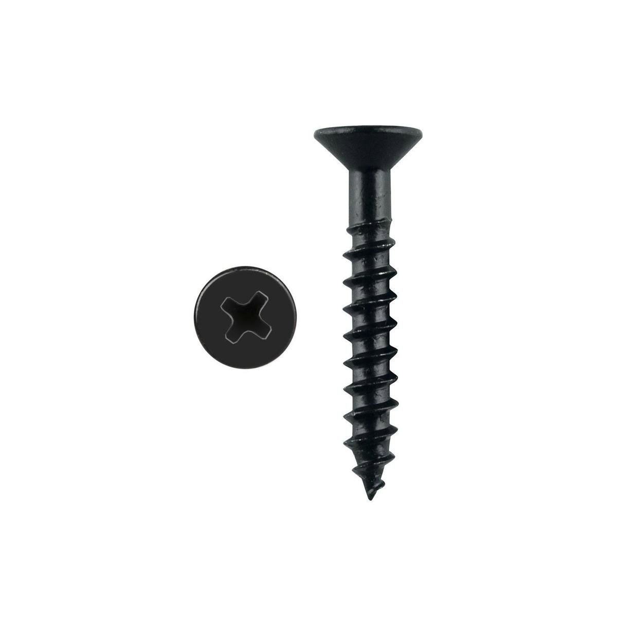 Pinnacle 4.0 x 25mm Black Countersunk Timber Screws - 20 Pack