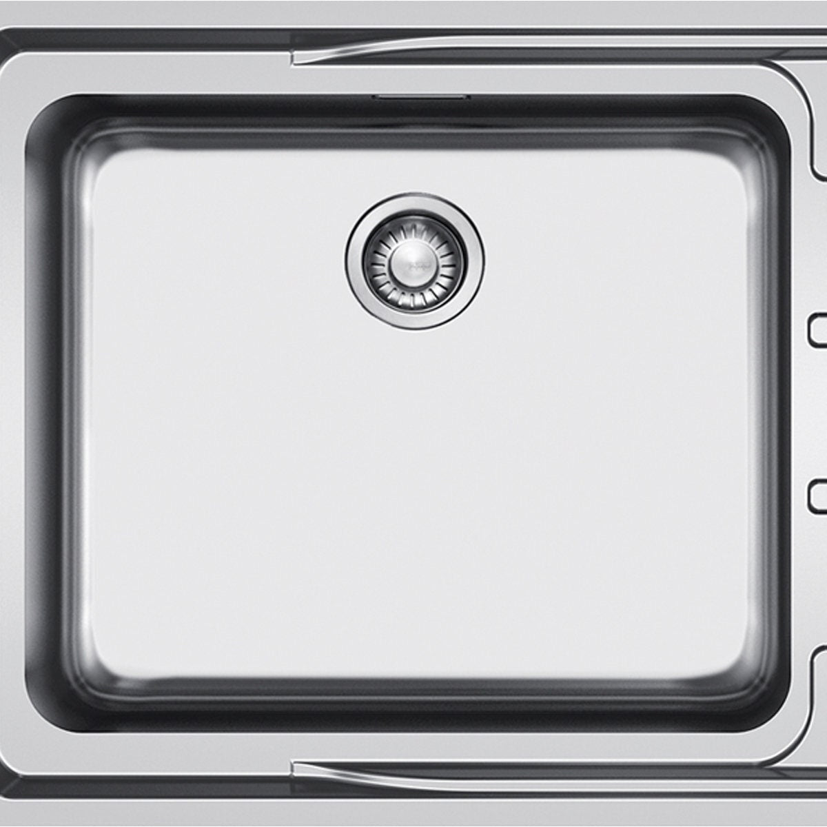 Franke Aton single bowl sink with right hand drainer - 18/10 stainless steel, push button waste - ANX211RHD