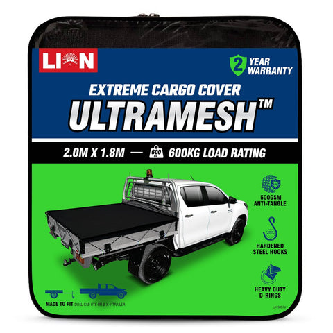 Lion Ultramesh Cargo Net - 2.0 x 1.8m - 600kg Capacity - Heavy-Duty Design - SuperSaverAU - view 1