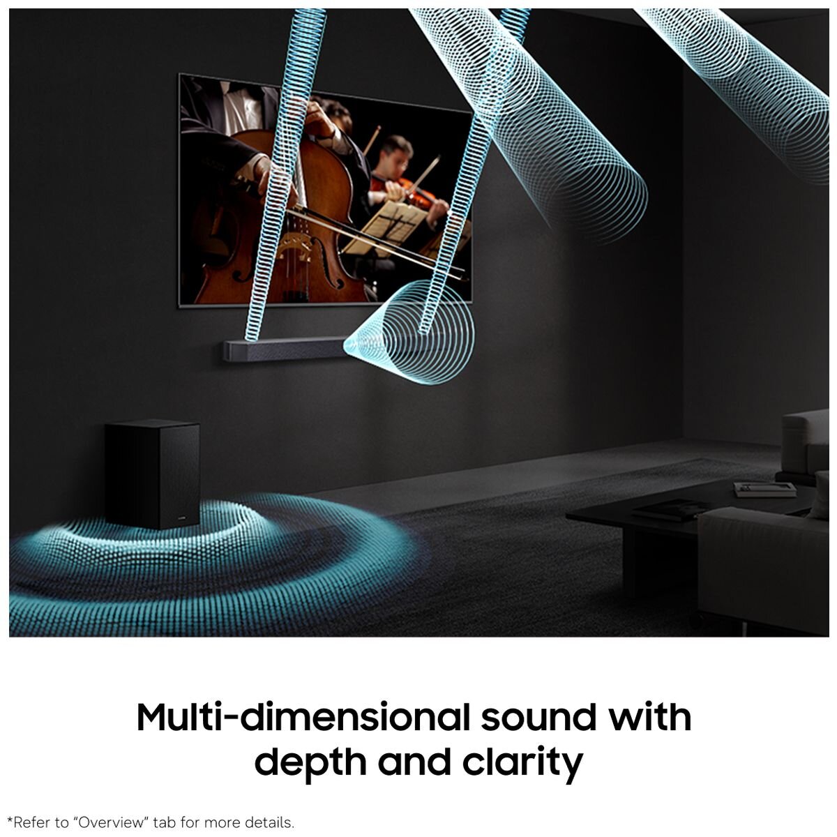 Samsung Q-Series 3.1.2ch Dolby Atmos Soundbar with Subwoofer - SpaceFit Sound Pro, Black - HW-Q600H-XY