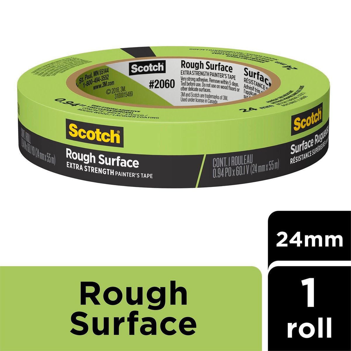 Scotch Rough Surface Painter Tape - 24mm x 55m - Extra Strength - Green - SuperSaverAU - view 2