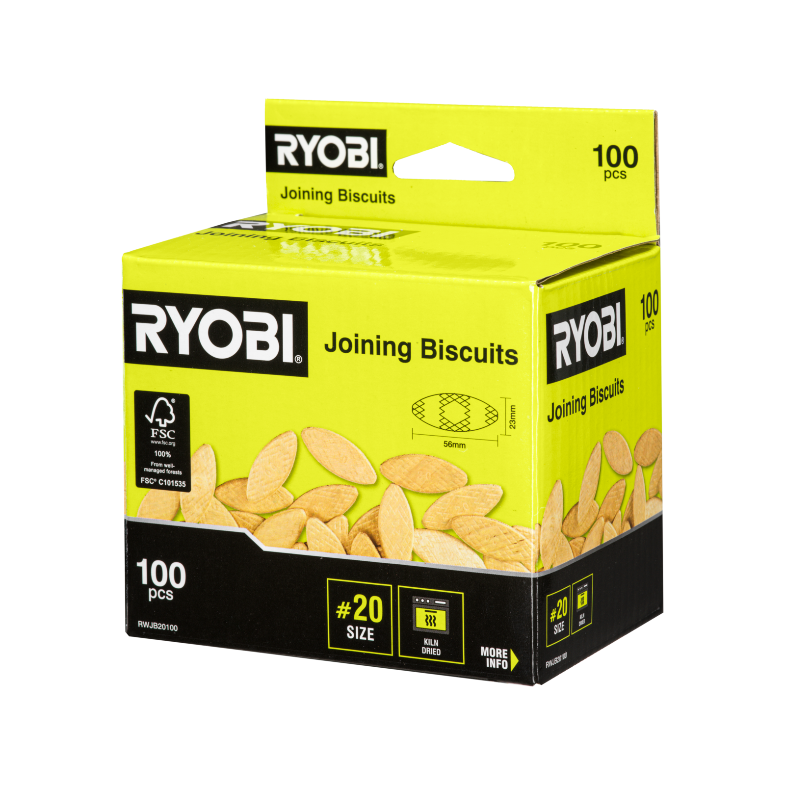 Ryobi No. 20 Wood Joining Biscuits - 100 Pack