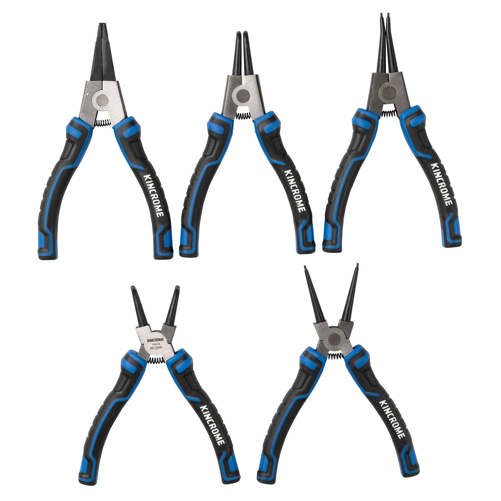 Kincrome 5 Piece Circlip Plier Set Internal & External Straight & Bent