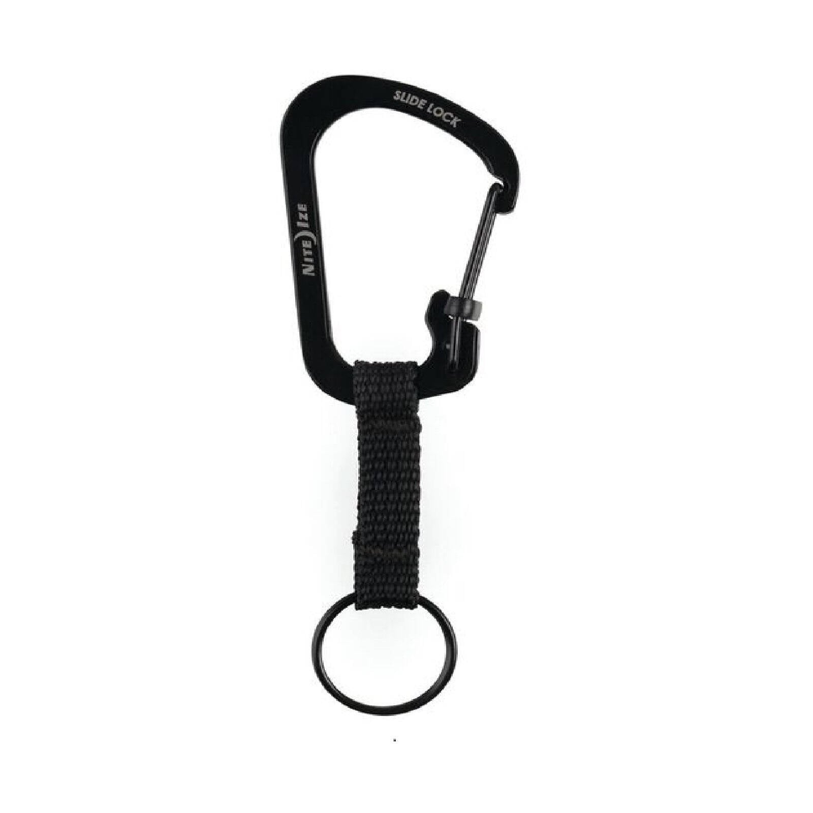 Nite Ize No 3 Slide Lock Key Ring, 115 x 38mm, Stainless Steel & Nylon, Black