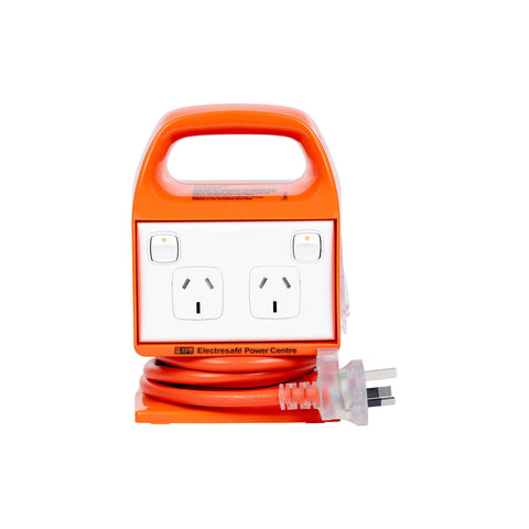 HPM Worksite Orange Plastic Portable Powerboard 10A 2400W USB Type A and C REPC410USBAC