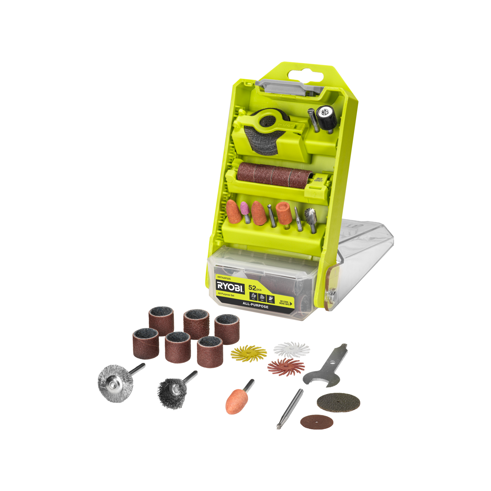Ryobi All Purpose Rotary Tool Accessory Set - 52 Piece (Sanding, Cutting, Polishing)