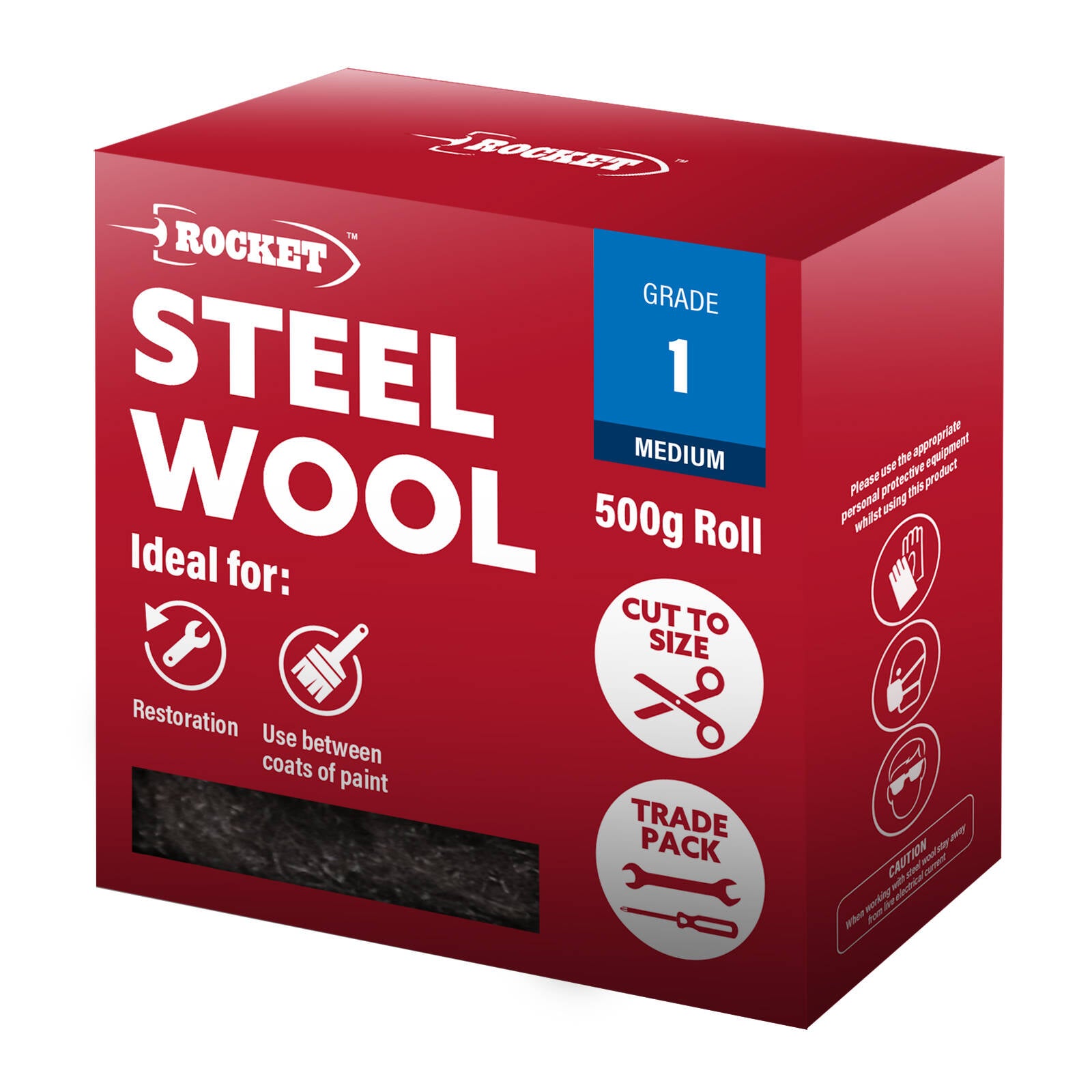 Rocket 500g Premium Grade 1 Medium Steel Wool