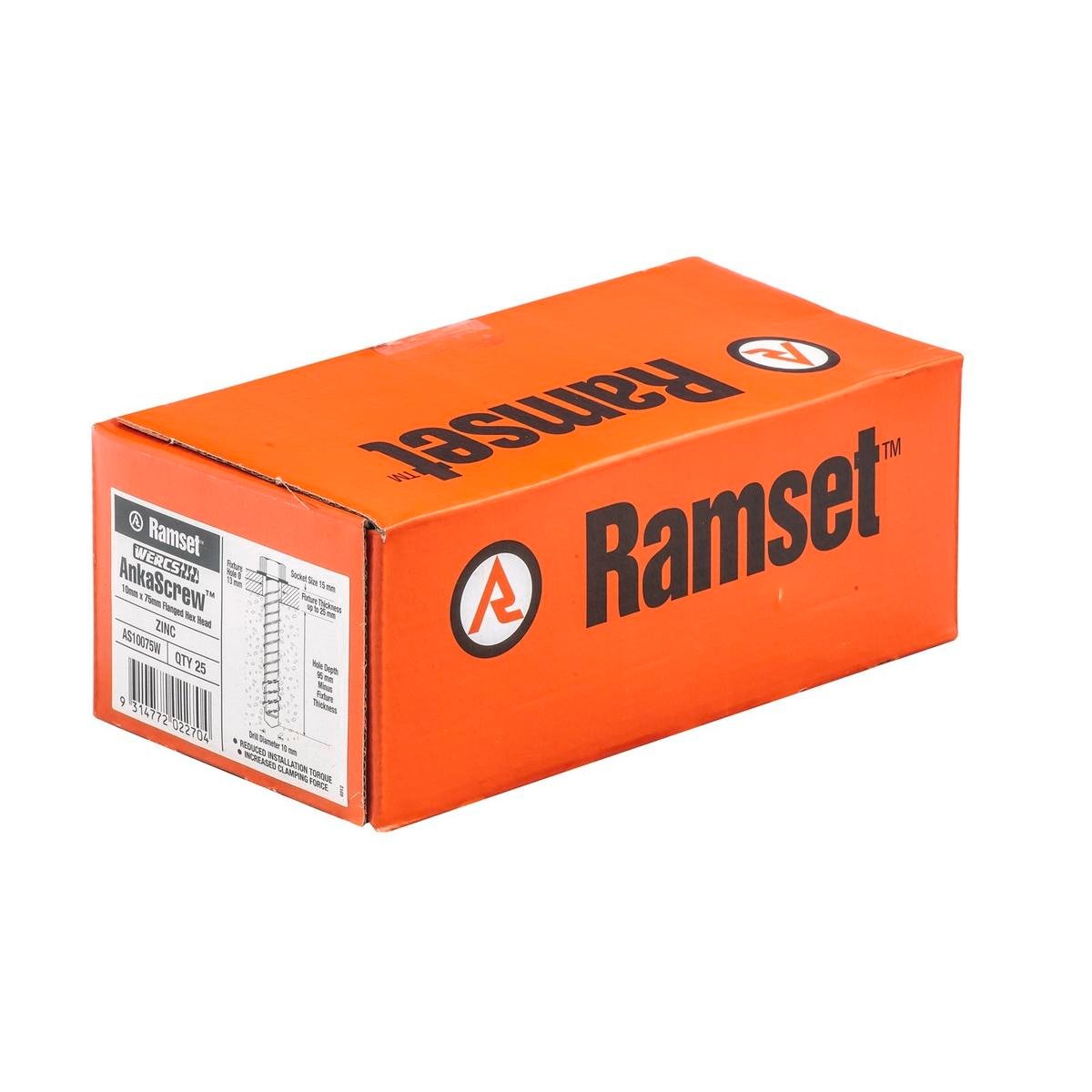 Ramset Ankascrew 10 x 75mm Galvanised Masonry Anchor 25 Pack - SuperSaverAU - view 1
