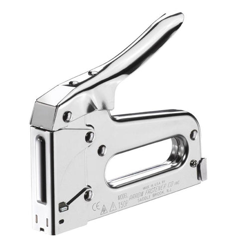 Arrow T50 Heavy Duty Staple Gun - All Steel - Chrome - 178mm x 216mm x 38mm - SuperSaverAU - view 1