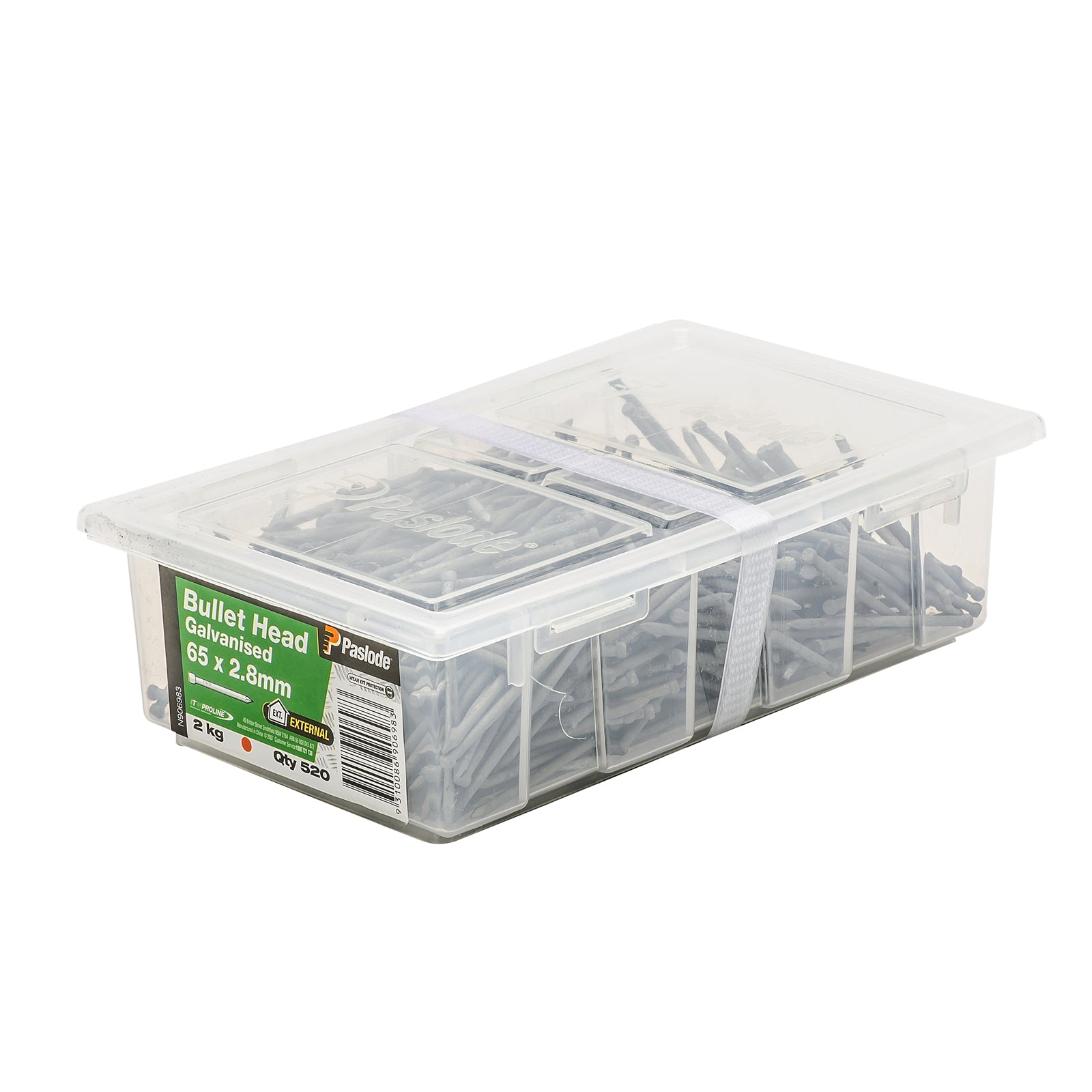 Paslode 65 x 2.8mm Galvanised Steel Bullet Head Nails 2kg - 520 Pack