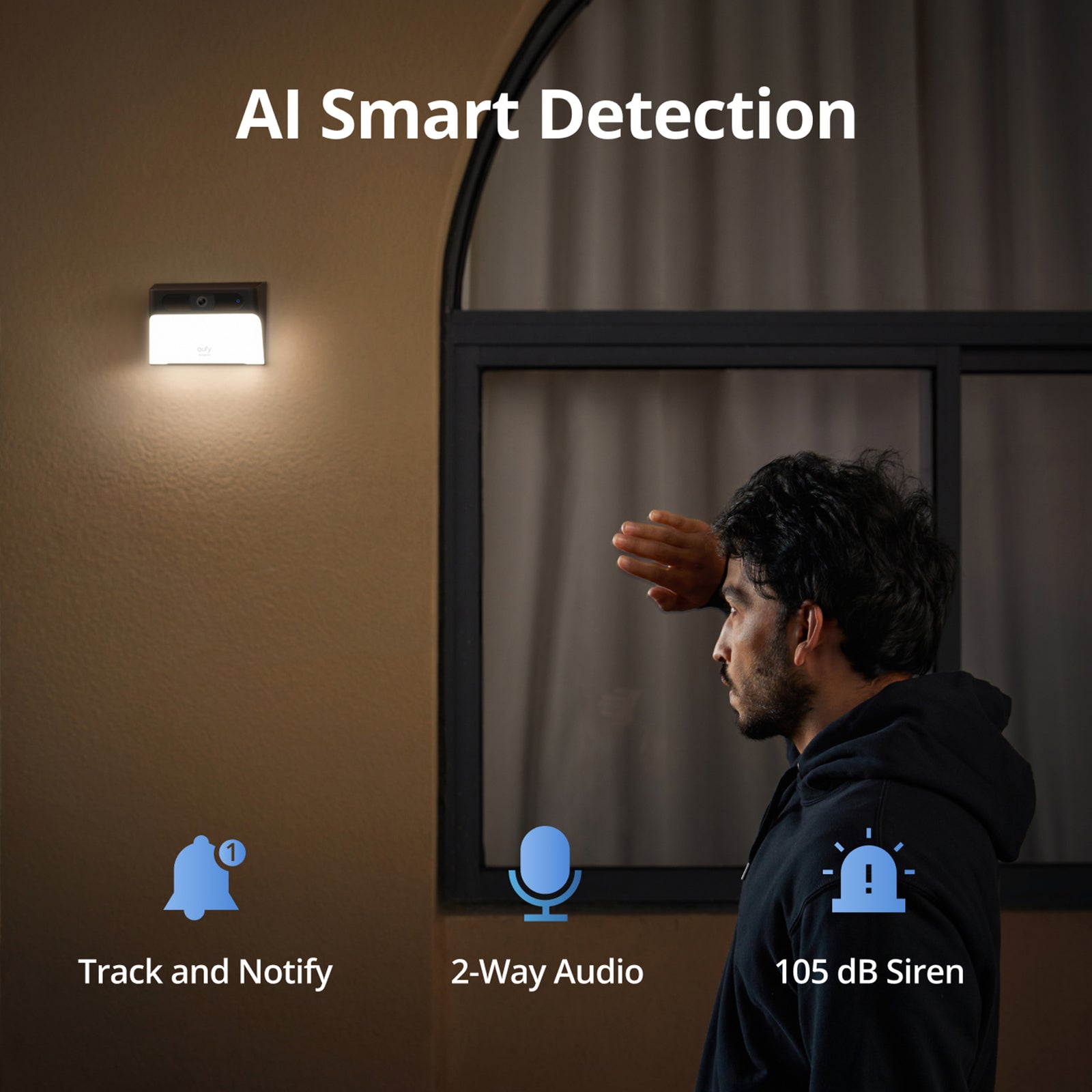 Eufy S120 Solar Wall Light Security Camera, 2K, 300lm, App Controlled T81A0C11