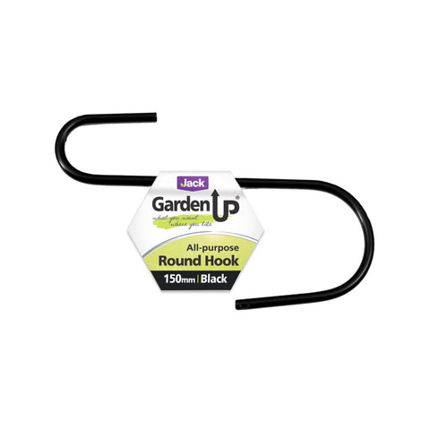 Jack Round Hanging Basket Hook Black Steel 150mm
