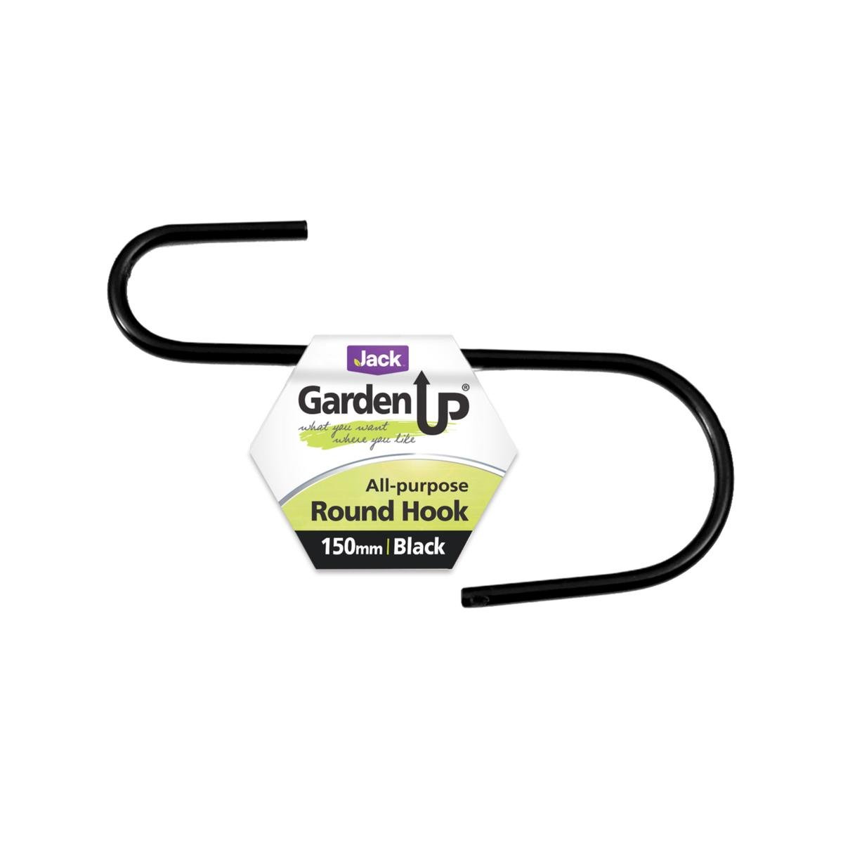 Jack Round Hanging Basket Hook Black Steel 150mm