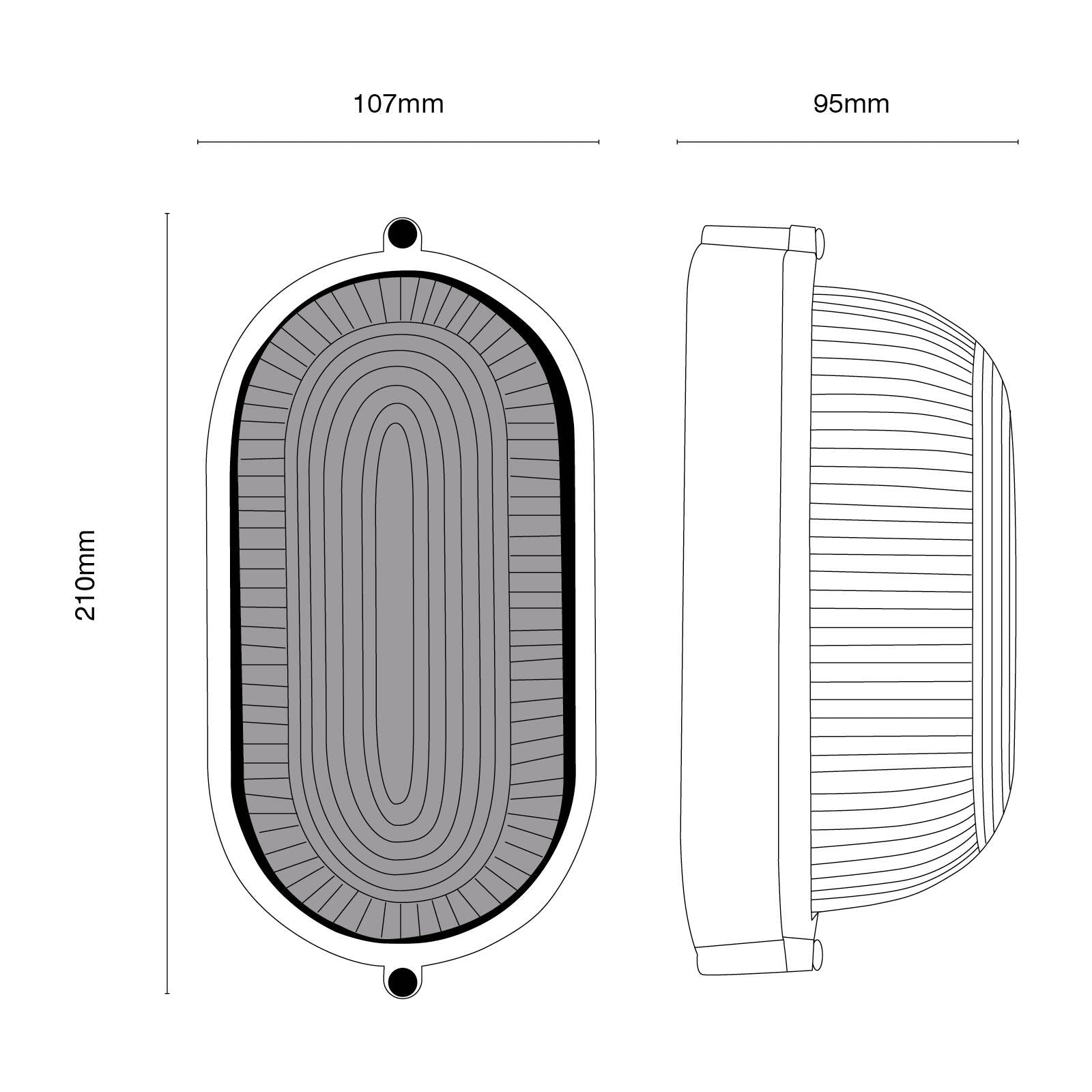 Brilliant Davis 9W White Oval LED Bunker Light Aluminium Weather Resistant Outdoor
