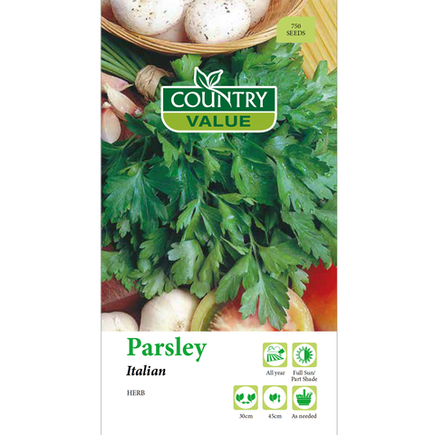 Country Value Italian Parsley Seeds for Sun & Part Shade