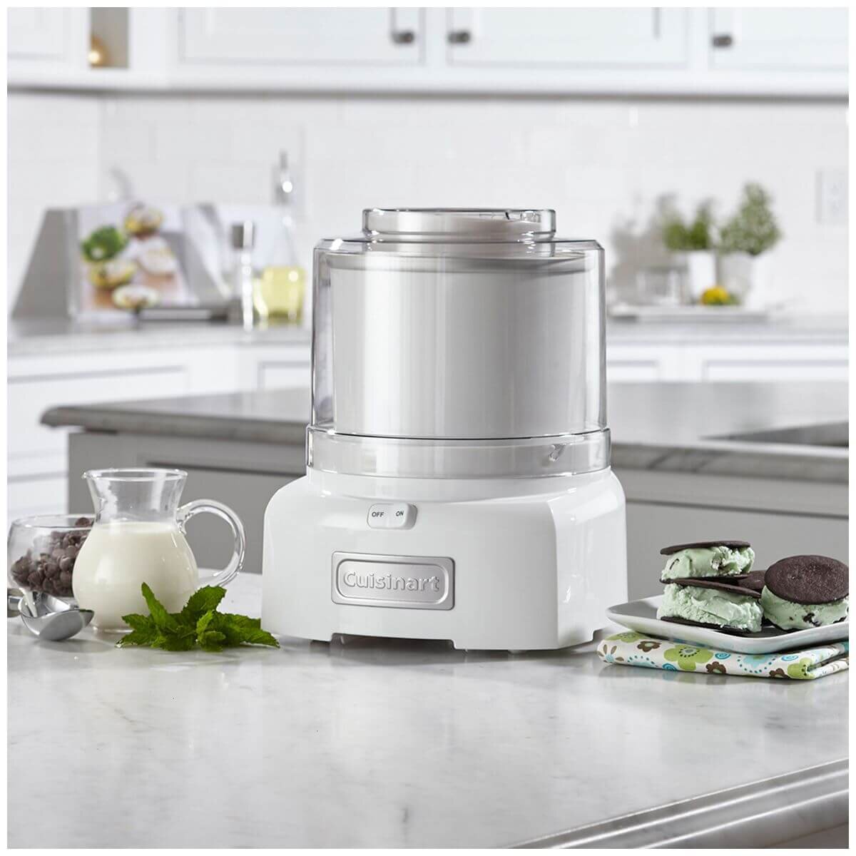 Cuisinart Flavours Ice Cream Maker with 1.5L Capacity - Double-Insulated Freezer Bowl - White - ICE-21XA