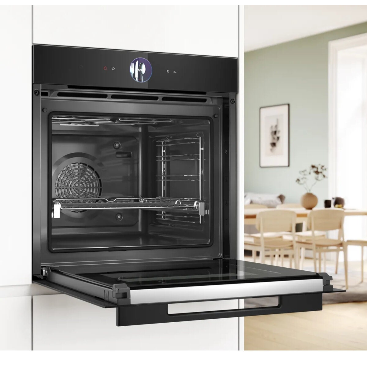 Bosch 60cm Series 8 Pyrolytic Multifunction Oven - 71L Black - Air Fry and Meat Probe - HBG976MB1A