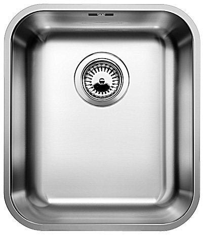 Blanco SUPRA single bowl undermount sink - 18/10 satin stainless steel, 23L bowl, overflow - SUPRA340UK5
