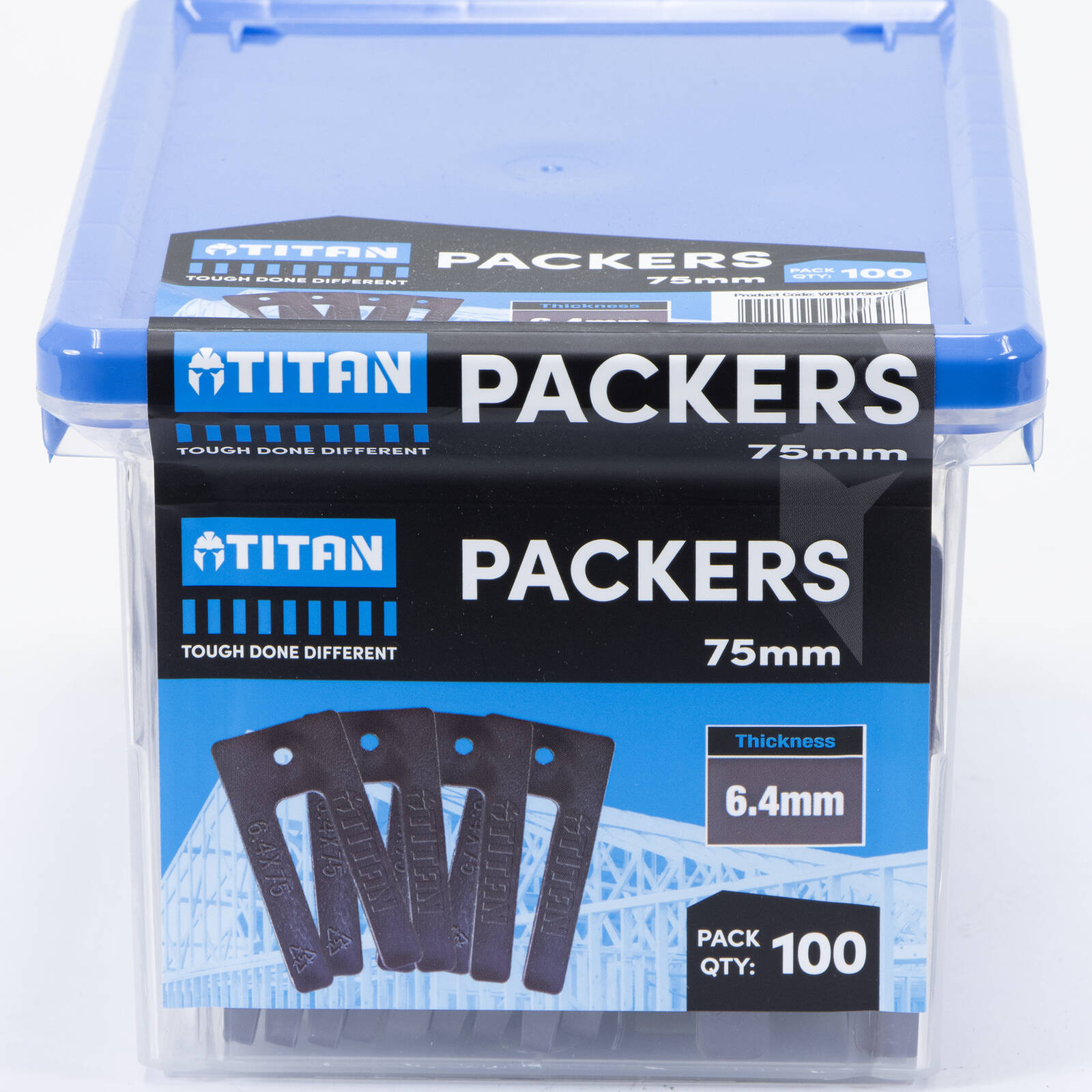 Titan Window Packers 6.4 x 75mm, Grey, UV Stable Plastic, 100 Piece