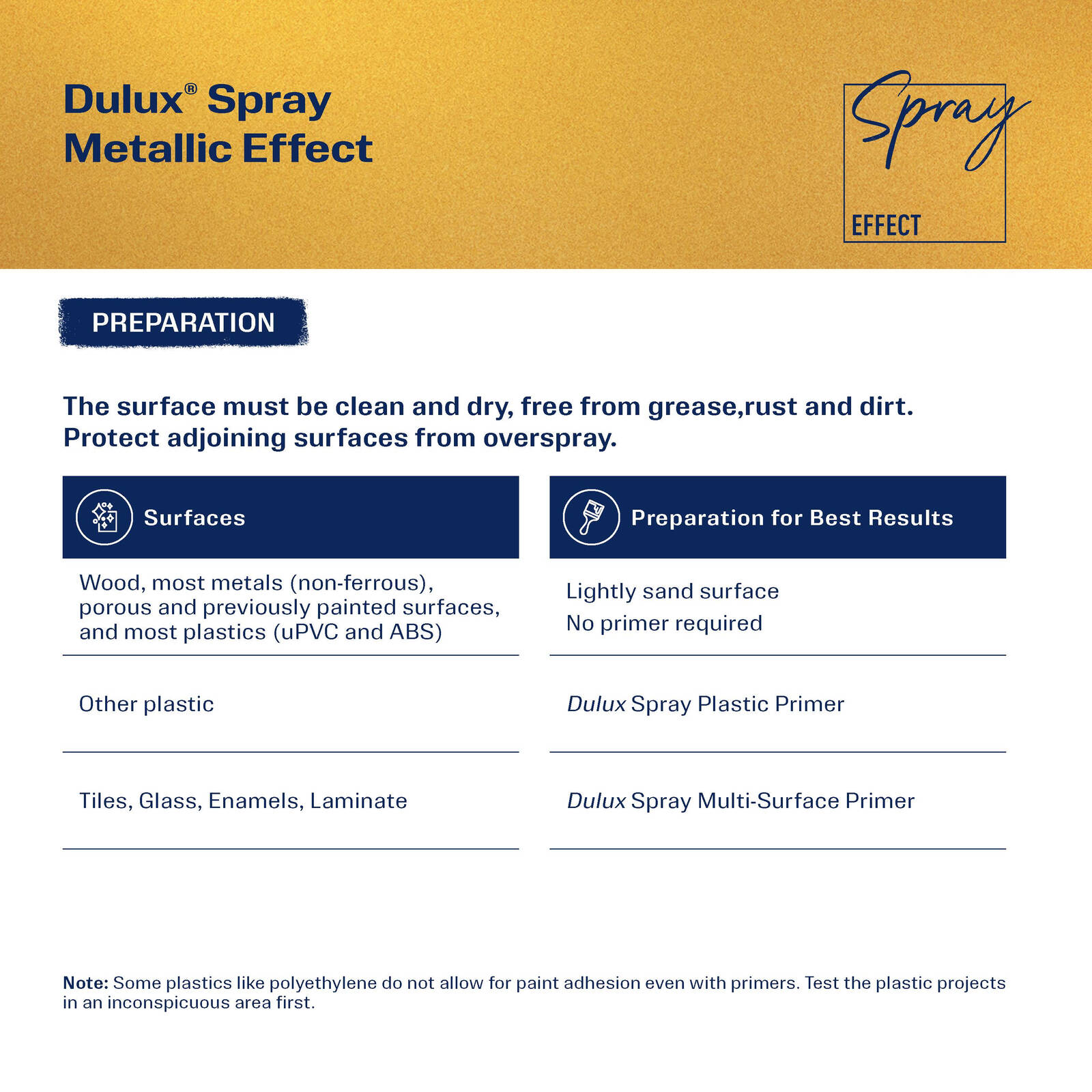 Dulux Effects 325g Gold Metallic Spray Paint for Wood, Metal & Craft
