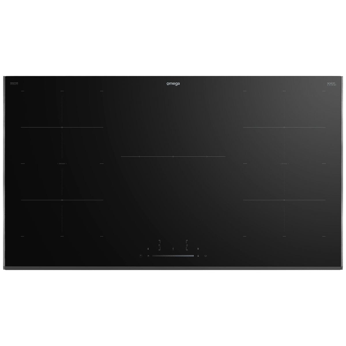 Omega 90cm five zone induction cooktop - two bridge zones - Flex Maxi Zone - Schott Ceran glass - OCI903FTZ
