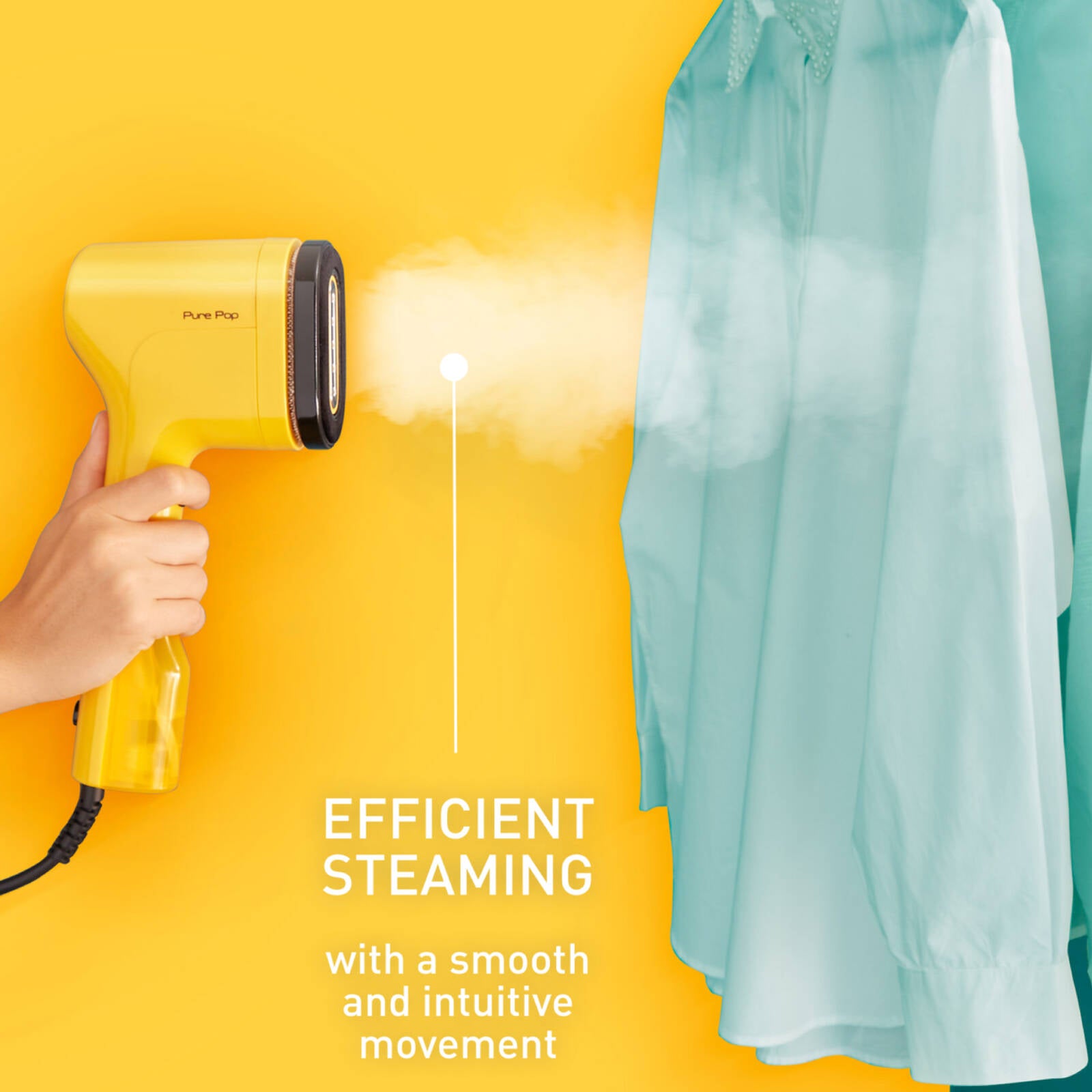 Tefal Pure Pop Handheld Garment Steamer Sunshine Yellow DT2026