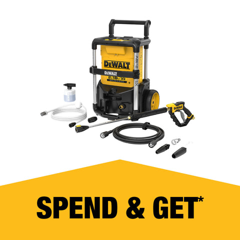 DeWALT 2 x 18V XR Cordless Pressure Washer 1600 PSI - Skin Only DCMPW1600N-XE